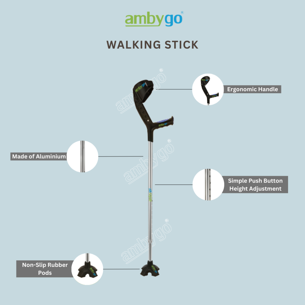 Ambygo Elbow Crutch with Unipod Base
