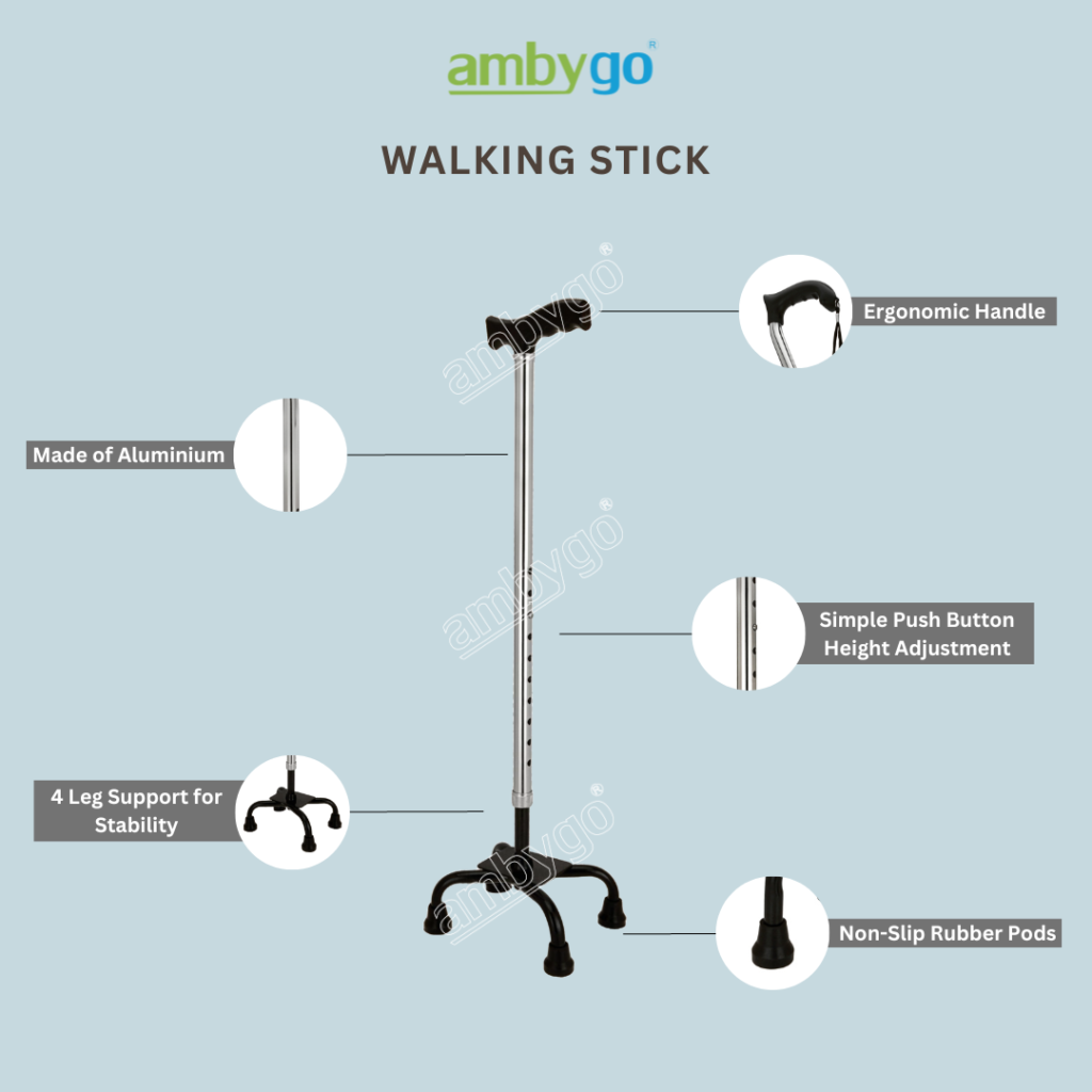 Ambygo Walking Stick Quadripod