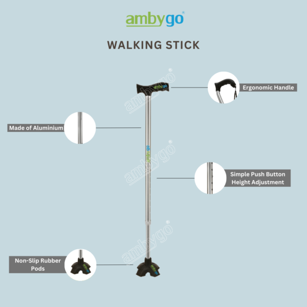 Ambygo Walking Stick with Unipod Base